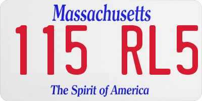 MA license plate 115RL5