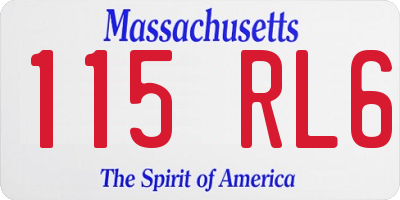 MA license plate 115RL6