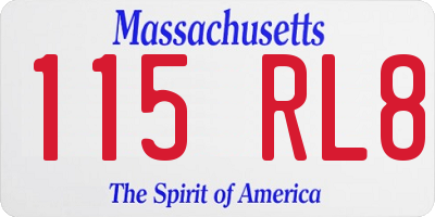 MA license plate 115RL8