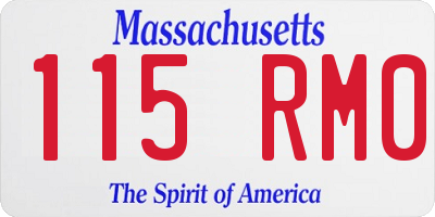 MA license plate 115RM0