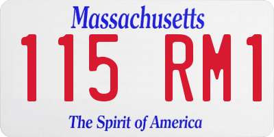 MA license plate 115RM1