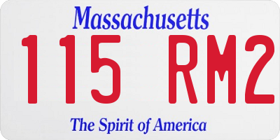 MA license plate 115RM2