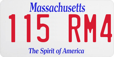 MA license plate 115RM4