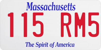 MA license plate 115RM5