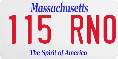 MA license plate 115RN0