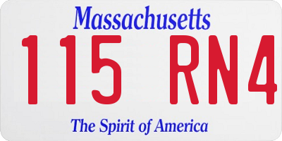 MA license plate 115RN4