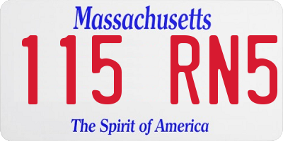 MA license plate 115RN5
