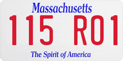 MA license plate 115RO1