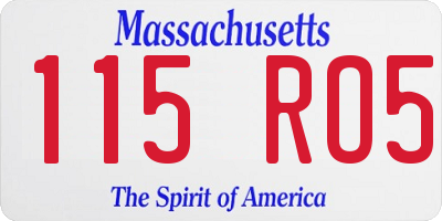 MA license plate 115RO5