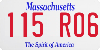 MA license plate 115RO6
