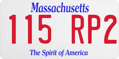 MA license plate 115RP2