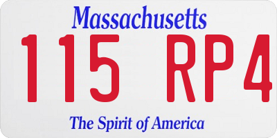 MA license plate 115RP4