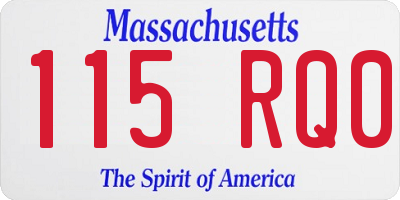 MA license plate 115RQ0
