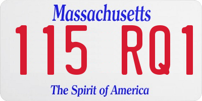 MA license plate 115RQ1