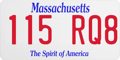 MA license plate 115RQ8