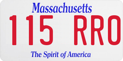 MA license plate 115RR0