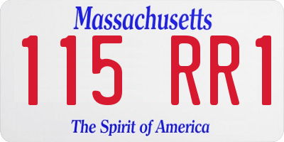 MA license plate 115RR1