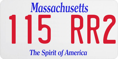 MA license plate 115RR2