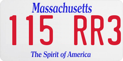 MA license plate 115RR3