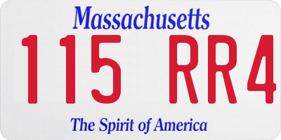 MA license plate 115RR4