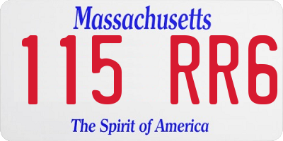 MA license plate 115RR6