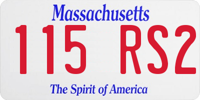 MA license plate 115RS2