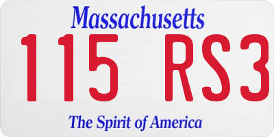 MA license plate 115RS3