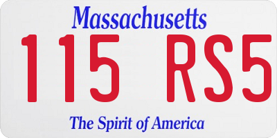MA license plate 115RS5