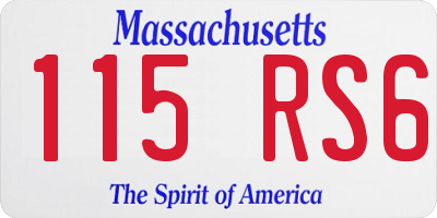 MA license plate 115RS6