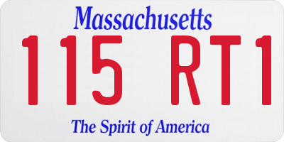 MA license plate 115RT1