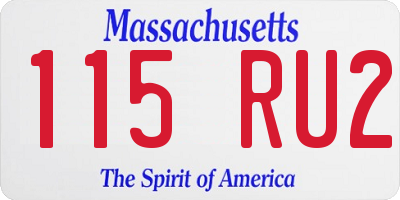 MA license plate 115RU2