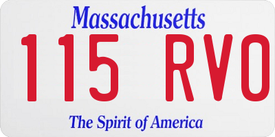MA license plate 115RV0