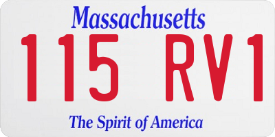 MA license plate 115RV1