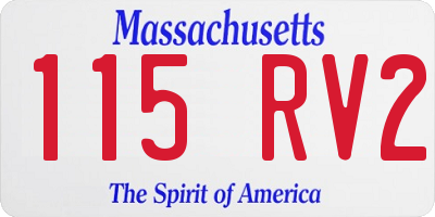 MA license plate 115RV2