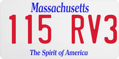 MA license plate 115RV3