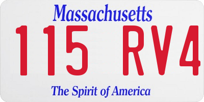 MA license plate 115RV4