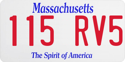 MA license plate 115RV5