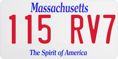 MA license plate 115RV7