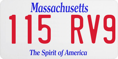 MA license plate 115RV9