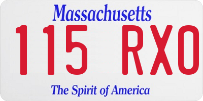 MA license plate 115RX0