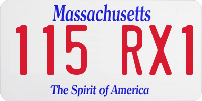 MA license plate 115RX1