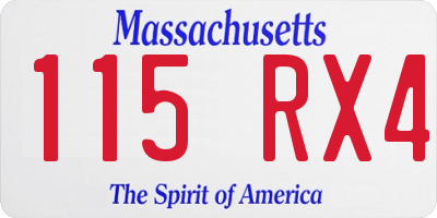 MA license plate 115RX4