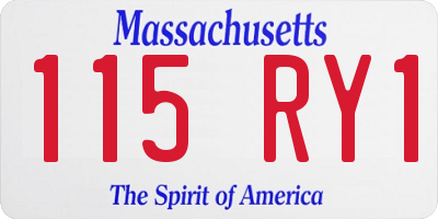 MA license plate 115RY1