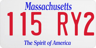 MA license plate 115RY2