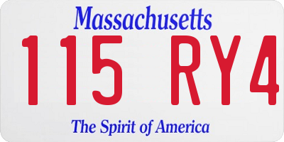 MA license plate 115RY4