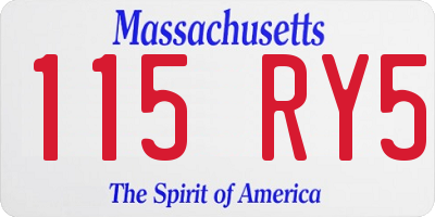 MA license plate 115RY5