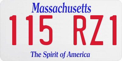 MA license plate 115RZ1