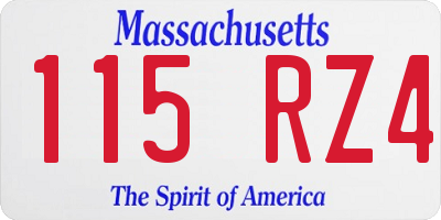 MA license plate 115RZ4