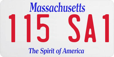 MA license plate 115SA1