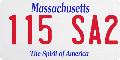 MA license plate 115SA2